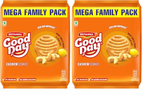 Image of Good Day Britannia Cashew Cookies, 905 g, 10N*82.7: 827 g (Weight May Varie) (Pack of 2)