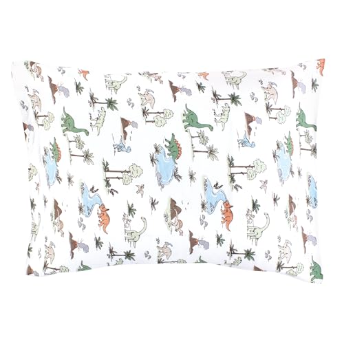 Image of Hudson Baby Unisex Baby Cotton Toddler Pillow Case, Dinosaur Adventures, One Size
