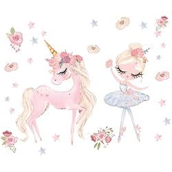 Vinilos Para Maletas Infantiles Pegatinas de Pared Princesa Unicornio Adhesivos Pegatinas de Pared Unicornio Pared Decorativos Castillo Arcoiris Vinilos Pared para Habitación Niña Habitación Infantiles