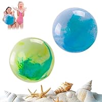 LUMOOM 2 Stück Bouncy Kickball, Aufblasbarer Wasserball, 38cm Strandball, Schwimmball Spielzeug, Beachball für Kinder Erwachsene Strand und Party (A)