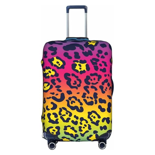 Leopard Print Travel Luggage Cover Elastic Suitcase Protector Washable Baggage Covers For Trunk Case Fits 22-24 Inch Luggage