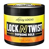 AllDay Locks Lock N Twist Supreme Hold - Extreme Styling Control for Locs, Microlocs, Twists, and Retwists, Provides Edge Control, Strong Hair Gel for Women & Men - 15 oz Jar