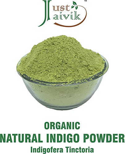 Just Jaivik 100% Organic Indigo Powder - 227 Gms / 1/2 Lb Pound / 08 Oz - Indigofera Tinctoria- A 100% Organic Hair Dye - Color Your Hair Dark Brown To Black With Henna #TOP3