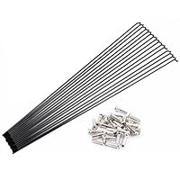 HOUSON 10pcs 45# Hochfeste Stahlspeichen 14G (2.0mm) - Schwarz - Komplettset mit Speichennippeln - Für MTB/Rennrad/Faltrad (26/27,5/29 Zoll) 270mm