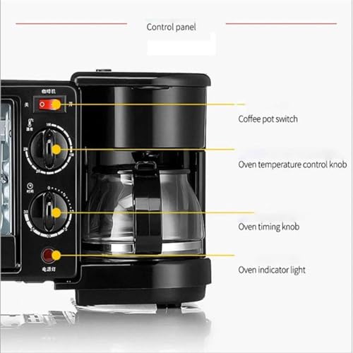ASerZenith 3 In 1 Breakfast Maker Station - Multifunction Machine With Mini Toaster, Electric Oven, Frying Pan & Egg Sandwich Maker For Breakfasts (Pink) - Image 4