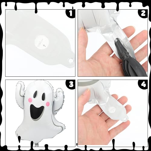 Augisteen HALLOWEEN GHOST BALLOONS11 15 Pcs Halloween Ghost Balloons Halloween Boo Foil Ghost Balloons White Halloween Ghost Shaped Mylar Balloons For Halloween Boy Girls Birthday Party Favors Baby Shower Party Decoration Supplies thumb #2
