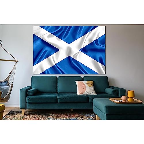 Tableau drapeau Écosse ZELLART 60x40cm déco murale tendue sur toile