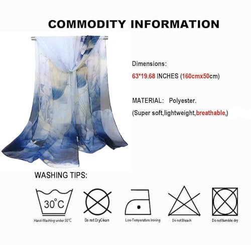 Image of Acotavie Scarfs for Women Lightweight Fashion Scarves Print Floral Pattern Scarf Shawl Wraps