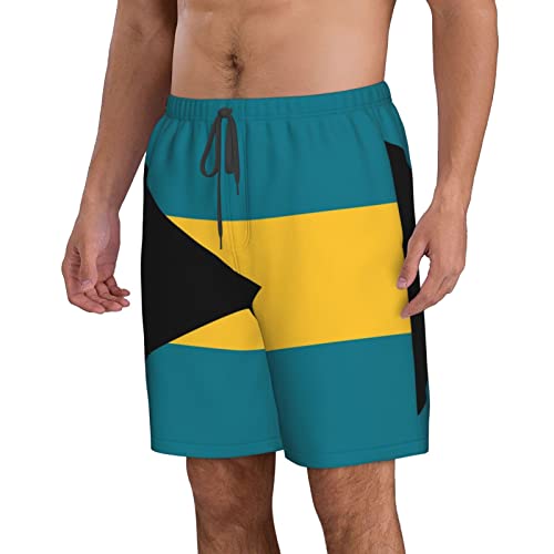 Bahamas Flag Men's Swim Trunks Quick Dry with Mesh Lining Beach Shorts Bathing Suit Swimwear Medium2