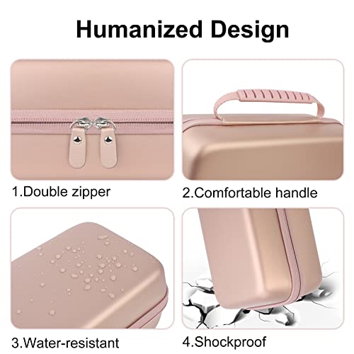 Elonbo Carrying Case For Halo Bolt Air 58830 Mwh/Halo Bolt Air+ Portable Emergency Power Kit, Car Charger Power Bank Holder, Extra Mesh Pocket Fits Car Battery Jump Starter, Jumper Cables, Rose Gold #TOP5