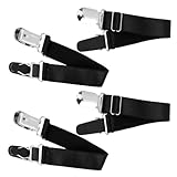 MAGICLULU Metall Strumpfhalterclips Verstellbar 2 Paar Schwarz mit Entenschnabelclip zur...