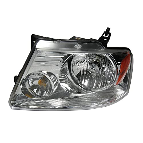 Image of TRQ Driver Side Headlight Assembly Chrome Bezel Compatible with 2004-2008 Ford F150 2006 Lincoln Mark LT FO2502201