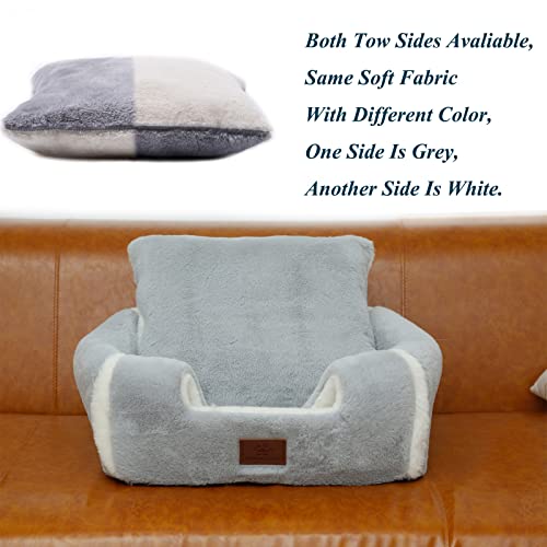 Image of Cat Bed for Indoor Cats - Cat House Cats Tent with Removable Washable Cushioned Pillow, Soft and Self Kitten beds,Pet Bed, Grey,15inches