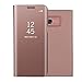 Produktbild Shinyzone Spiegel Hülle für Samsung Galaxy A5 2017, Stilvoll Roségold Klar Spiegel Leder Handyhülle [Galvanotechnik] Faltbare Standfunktion,Hart Bumper Stoßfeste Schutzhülle