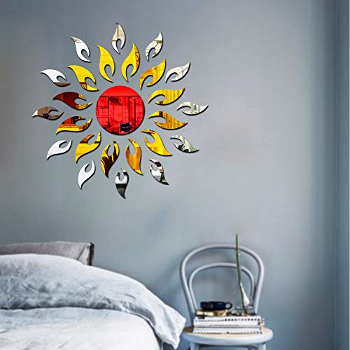 Image of Bikri Kendra - Sun Multi Color Mirror Wall Stickers (Multicolor)