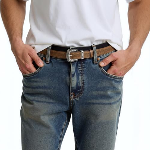 Western Belt for Women – Vintage Cowgirl Boho Belt with Country Style Engraved Buckle for Jeans Pants Dresses4