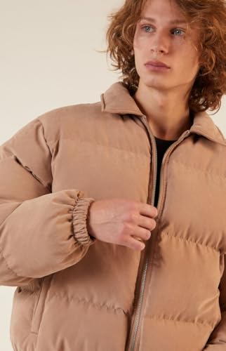 PacSun Men's Taupe Coaches Puffer Jacket3