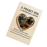 Jubilofex Tarjeta de corazón de bolsillo, recuerdo sentimental, tarjeta emocional para motociclistas, hombres, mujeres, amigos, familia, turismo, viajes, equitación, desplazamientos