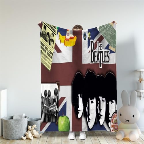 CHEWYZ Couverture imprimée en 3D The Beatles-Couverture Tendance en Peluche pour Enfants,garçons,Filles,Adultes-Couverture en Flanelle pour canapé-lit (150x200cm) - Les Beatles, Paul McCartney, John Lennon, RIngo Starr, George Harrison CHEWYZ Couverture imprimée en 3D The Beatles-Couverture Tendance en Peluche pour Enfants,garçons,Filles,Adultes-Couverture en Flanelle pour canapé-lit (150x200cm)