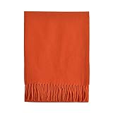 cashmere orange hat Schöner einfarbiger Schal, 100 % Wolle (Lambswool), hergestellt in Frankreich.