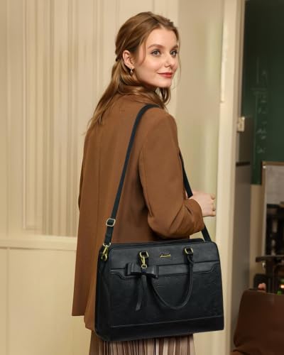 Image of LOVEVOOK Laptop Tote Bag for Women,Leather Work Bag, Waterproof Business Teacher Bag,Large Computer Handbag Purse Briefcase,Office Gifts for Women