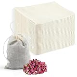 Arvoni 30 Piezas Bolsas de Lino, Bolsa de Especias Bolsas de Algodón con Cordón 10x15cm, Bolsitas de Tela Pequeñas Reutilizable, Bolsitas de Yute para Joyas, Regalo de Frutas, Café, Especias, Navidad