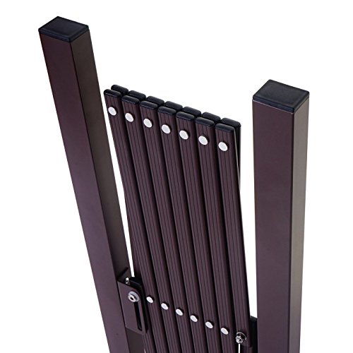 Absperrgitter HWC-B34AM, Scherengitter Rankhilfe Tierschutzgitter ausziehbar, Alu braun - Höhe 103cm, Breite 27-207cm