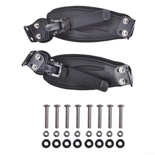 Soporte de pie para monopatín de montaña, longboard todoterreno, soporte de patineta con banda para el pie, seguridad de estabilidad mejorada, aleación de aluminio, nailon, negro, 20 x 8 x 5 cm