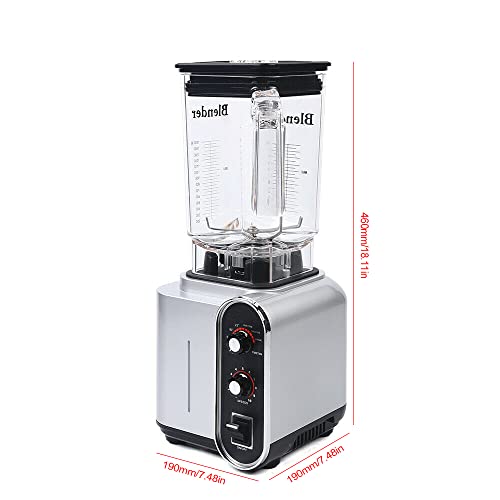Commercial Blender for Smoothies, 2200W Commercial Blender with Soundproof Shield 50.72 Oz Capacity, 10 Time Settings & Power-Off Protection Setting Food Pusher Blenders for Kitchen Restaurant