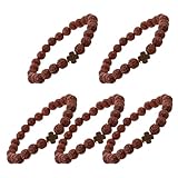 YARNOW 5 Unidades Pulsera Cruz de Cuentas de Madera Natural para Mujer y Hombre, Ligera y Duradera, Estilo Rústico Adecuado para Oración y Ocasiones Devocionales