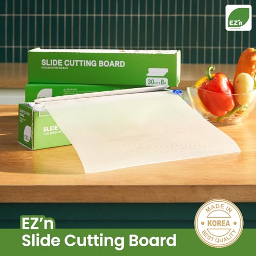 Tabla de Cortar Desechable de Plástico EZ'n - 30 cm x 666,75 cm, con Deslizador para Corte Fácil, Libre de BPA, Antideslizante y Apta para Lavavajillas - Ideal para Cocina, Acampada y Pesca miniatura 3