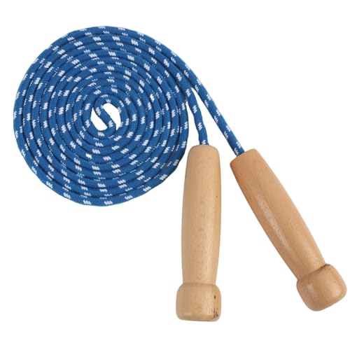 Vxiwscy Corde À Sauter Enfant 260 Cm, Bleu, Bois, Coton De Haute Qualité, Réglable, Loisirs Et Apprentissage