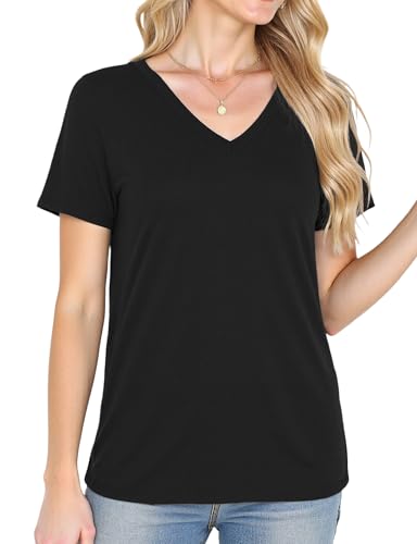 V Neck T Shirts for Women - Summer Fashion Trendy Outfits Clothes - Lightweight Soft Casual Women T Shirt3