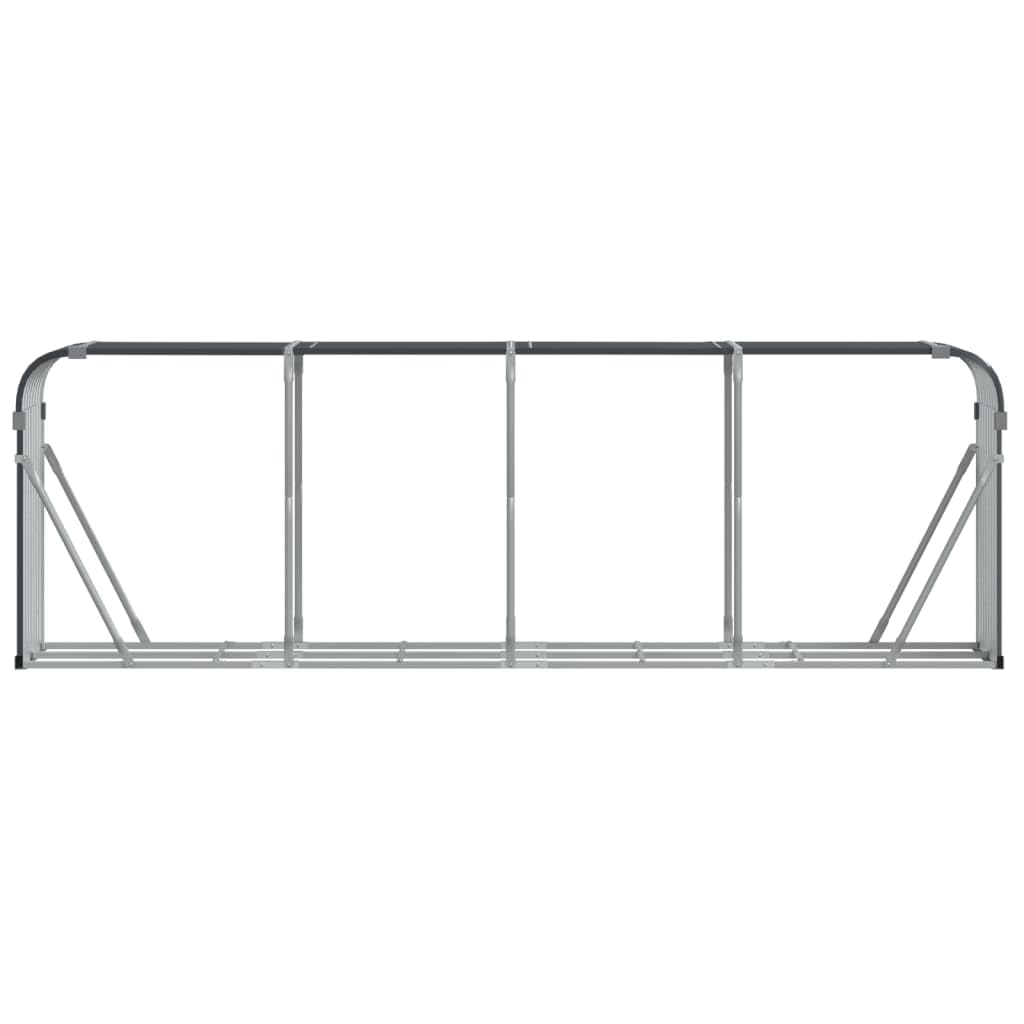 Kaminholzregal Innen Brennholzregal Außen 2-in-1 Kaminholzständer für Kaminholz Aufbewahrung Feuerholzregal Kaminholzunterstand Anthrazit 300x45x100 cm Verzinkter Stahl