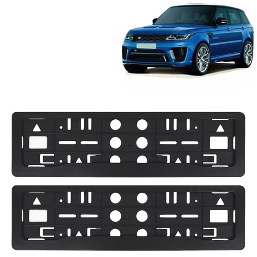 Image of KINGSWAY Range Rover Sport Car Number Plate Frames for All 2018 Onwards Models of Land Rover Car Registration Plate Holders, Black Licence Plate Covers (Front and Rear), Universal Size 51.5 x 14.5 cm