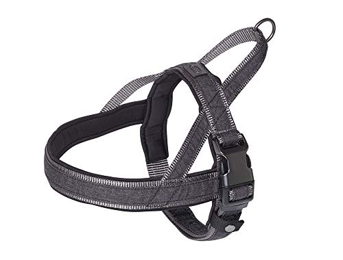 Nobby Norweger Geschirr Linen Deluxe, schwarz/grau L: 50-64 cm + 42 cm, B: 25/35 mm, 1 Stück