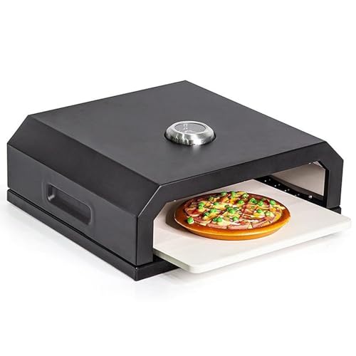 Pizzera portátil – Horno multifuncional con termómetro para barbacoa de carbón y gas – ideal para camping