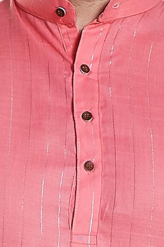 Image of DIVISIVE Men's Self Zari Line Cotton Blend Slim Fit Kurta Pyjama Set