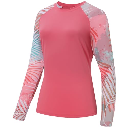 UPF 50 Clothing Lightweight Long Sleeve Sun Shirt 31 upf 50 clothing - pink pink leaves