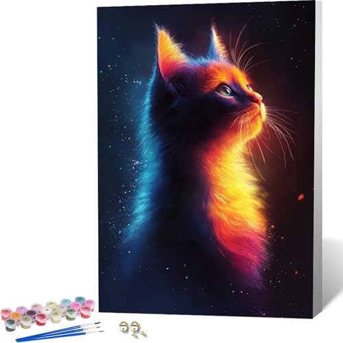 �������G �L Paint by Numbers �� �y�C���g�o�C�i���o�[, ��l�p�����h��G�L�����o�X�N���t�g �u���V�ƃA�N�����G�̋��, �I�t�B�X �C���e���A ���r���O����, �����ւ̃M�t�g 40x60 cm -zjn2604VF