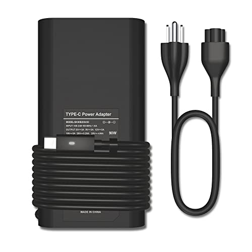 Replacement for Dell 90W USB C Type C Slim AC Adapter for Dell Latitude 3400,3500, 5289,5300 2in1,7400 2in1,7300, 7390 2in1, 7200 2in1,9410 2-in-1?9510,0TDK33 LA90PM170 DA90PM170 DA65NM170