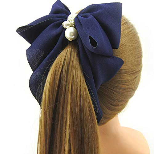 Meilliwish Cloth Pearl Wunderschönen Bananen-Haarspange für Frauen Mädchen (H77)(DarkBlue) Cover