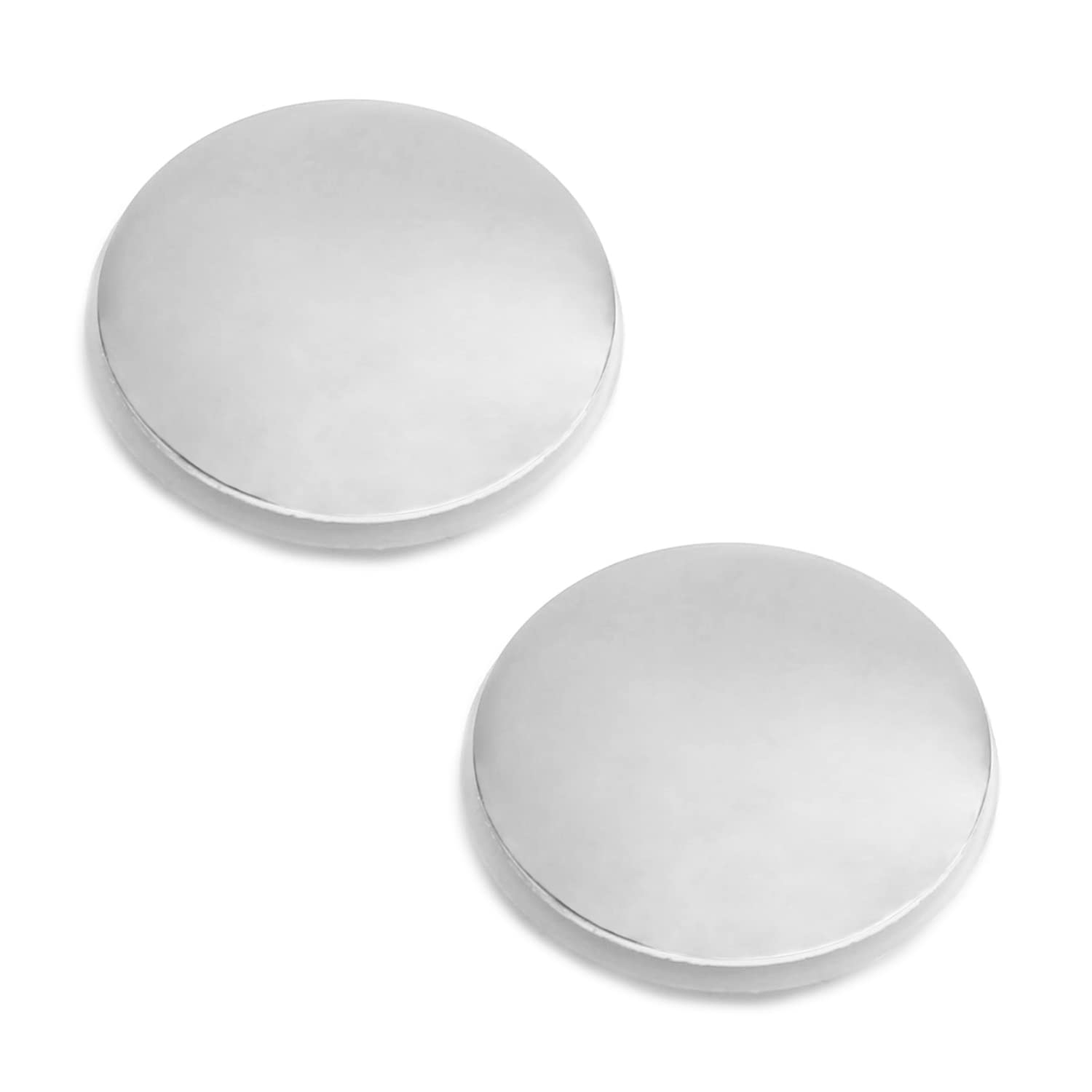 Mromax Silver 2Pcs Basin Sink Click Zinc Alloy 35Mm Diameter Pop Up Push Button Drain Stopper For Bathroom Bathtubs Tone