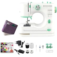 Sewing machine twin needles Portable 16 Built-In Stitches, Dual Speed, Double Needle Thread Compact Sewing Machine for Home Use,ldeal for Adults beginners11.6*10.6in