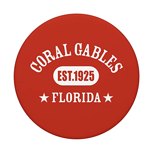 CORAL GABLES FL Classic Athletic Design PopSockets Swappable PopGrip, Black - Image 3