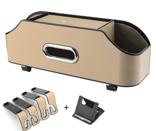 Unlnsiy 車用多機能収納ボックス ティッシュケース ドリンクホルダー に適用 トヨタ 新型アルファード 40系 2024年6月〜現行 車用シートバック収納ボックス 後部座席収納 PUレザー 防水 防汚 取り付け簡単 車内収納 車用品 ティッシュケース