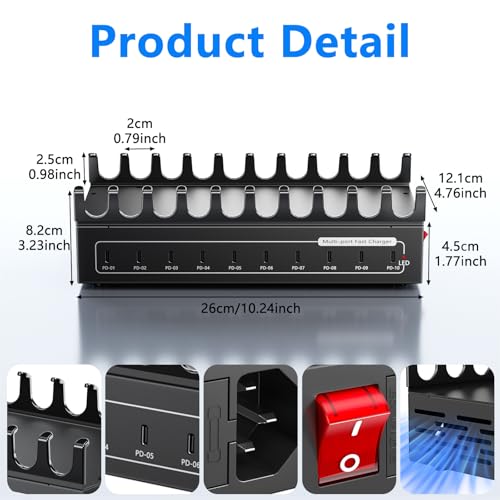 Organizador de carga USB C multipuerto ideal para mantener el escritorio de casa sin cables 7