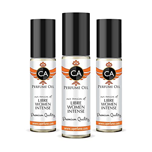 CA Perfume Impression of Libre Women Intense Eau De Parfum Amber Fougere Scent Long Lasting Perfumes for Women Travel Size TSA Ready for Day and Night Wear 0.33 Fl Oz 10ml (Pack of 3)