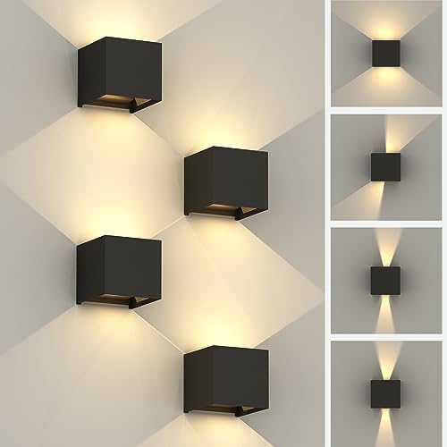 Applique murale extérieur LED 12W réglable pour éclairage de couloir et entrée de maison x4