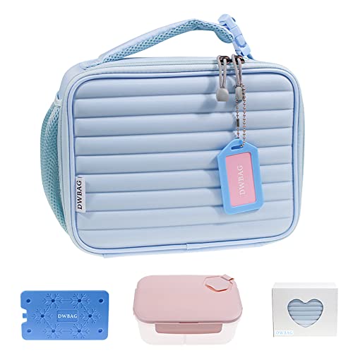 Dwbag Insulated Lunch Bag For Women/Men - Reusable Lunch Box For Office Work Picnic Beach - Leakproof Cooler Bag Freezable Lunch Bag For Adult - Light Blue #TOP1